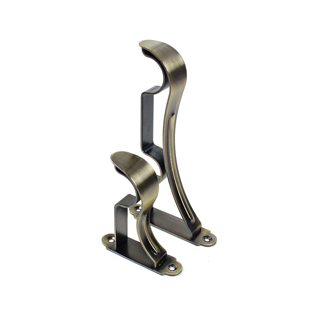 Home decorative curtain pole bracket metal single and double curtain holder for curtain rod pipe